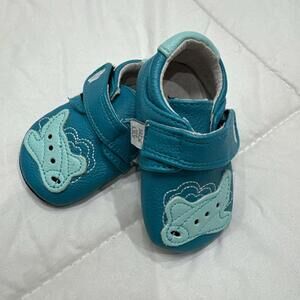 Blue Airplane Crib Shoes
